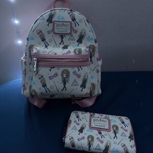 Harry Potter Luna Lovegood Loungefly Backpack with Wallet Set